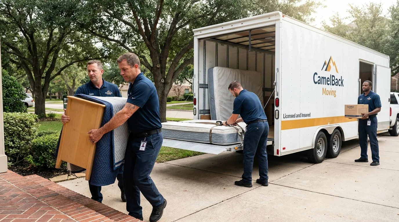 Crew loading residential truck for cross-state move from Soldotna, AK